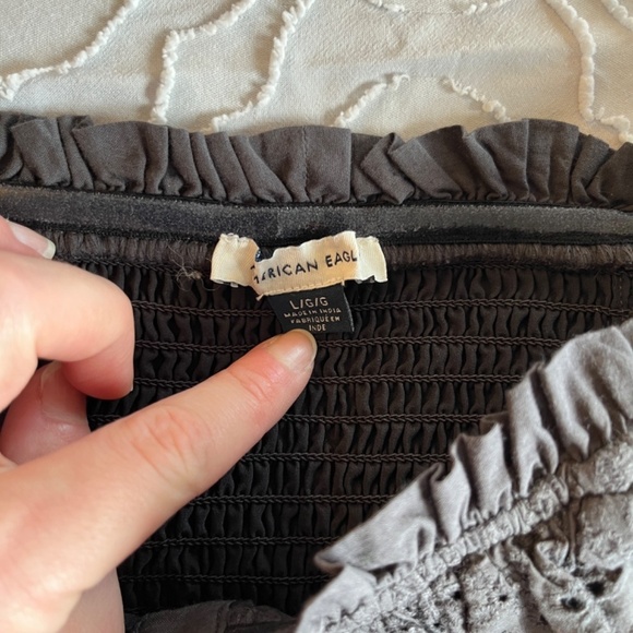 NWOT American Eagle Off-the-shoulder Puff Sleeve Crop Top - Picture 5 of 7